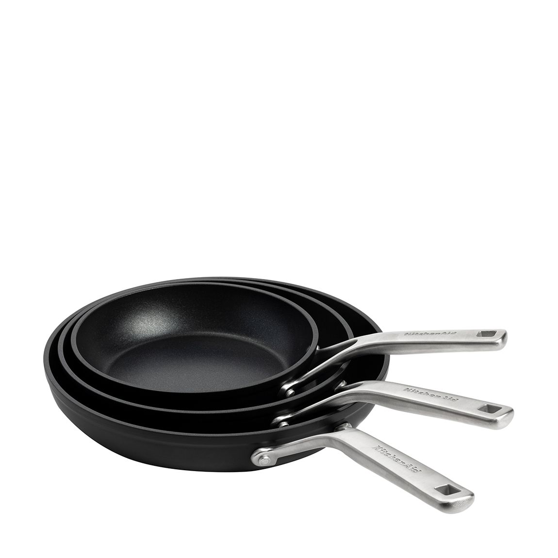 KitchenAid Forged Hardened Ceramic Non-Stick 20cm, 24cm & 28cm Frying Pan Set, Black main product photo