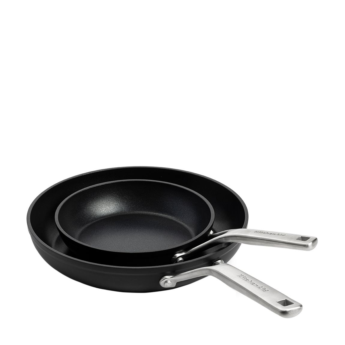 KitchenAid Forged Hardened Ceramic Non-Stick 20cm & 28cm Frying Pan Set, Black main product photo