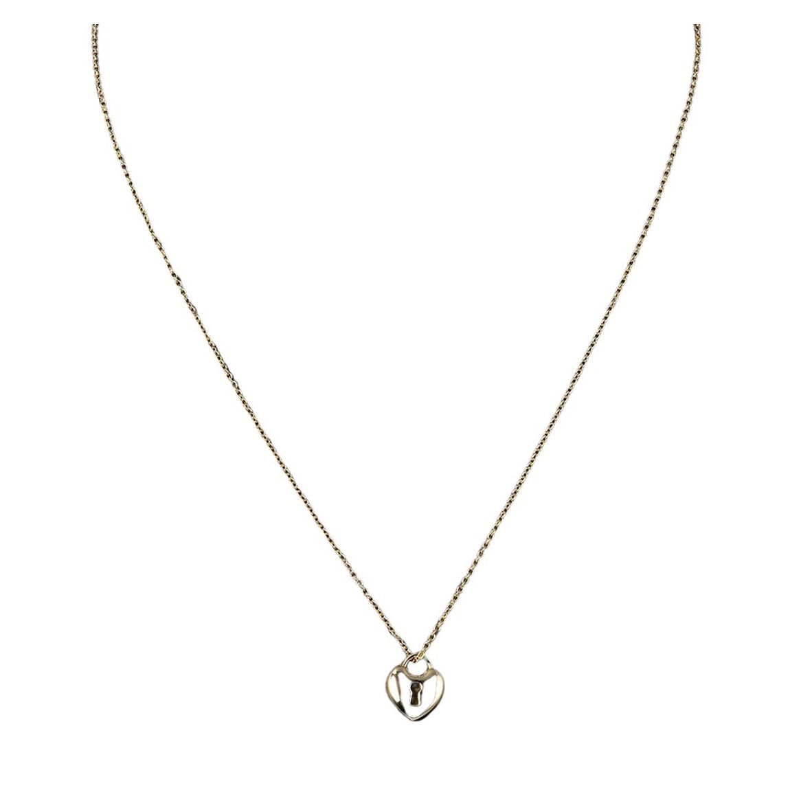 18k Gold Heart Lock Necklace - AB main product photo