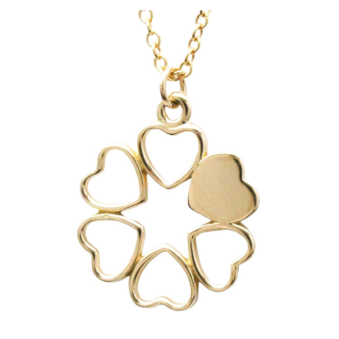 Pink Gold Crown of Hearts Necklace - AB main product photo