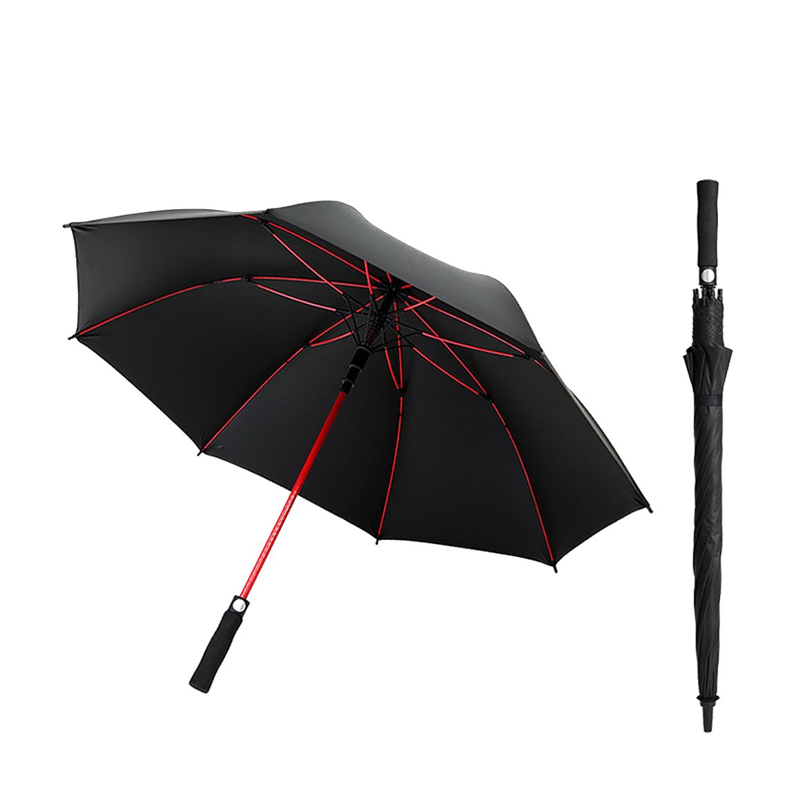 Black Stylish Wind Resistent Golf Umbrella main product photo