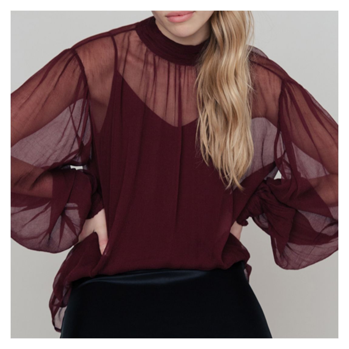 Red Molly Top Chiffon Shirt main product photo