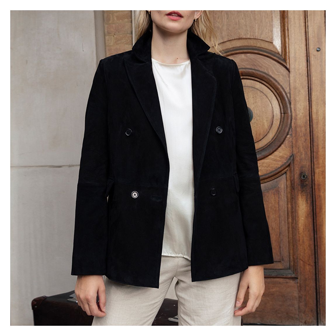Black Lauren Suede Jacket main product photo