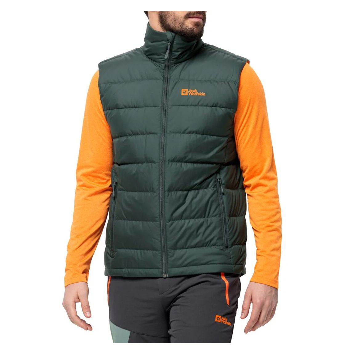 Black Olive Ather Down Gilet main product photo