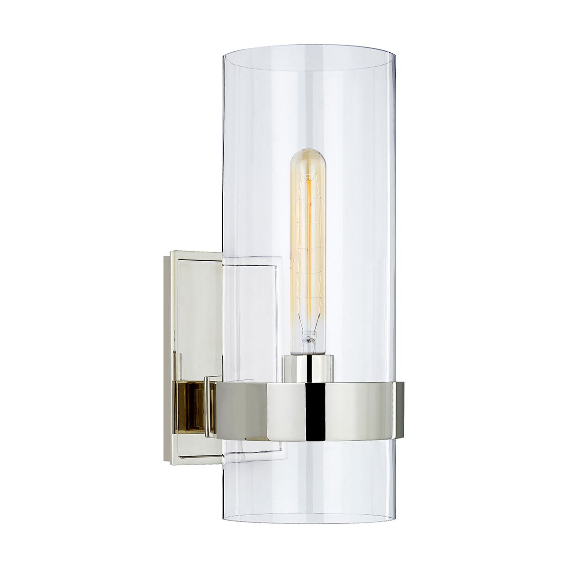 Presidio Small Sconce in Polished Nickel with Clear Glass main product photo