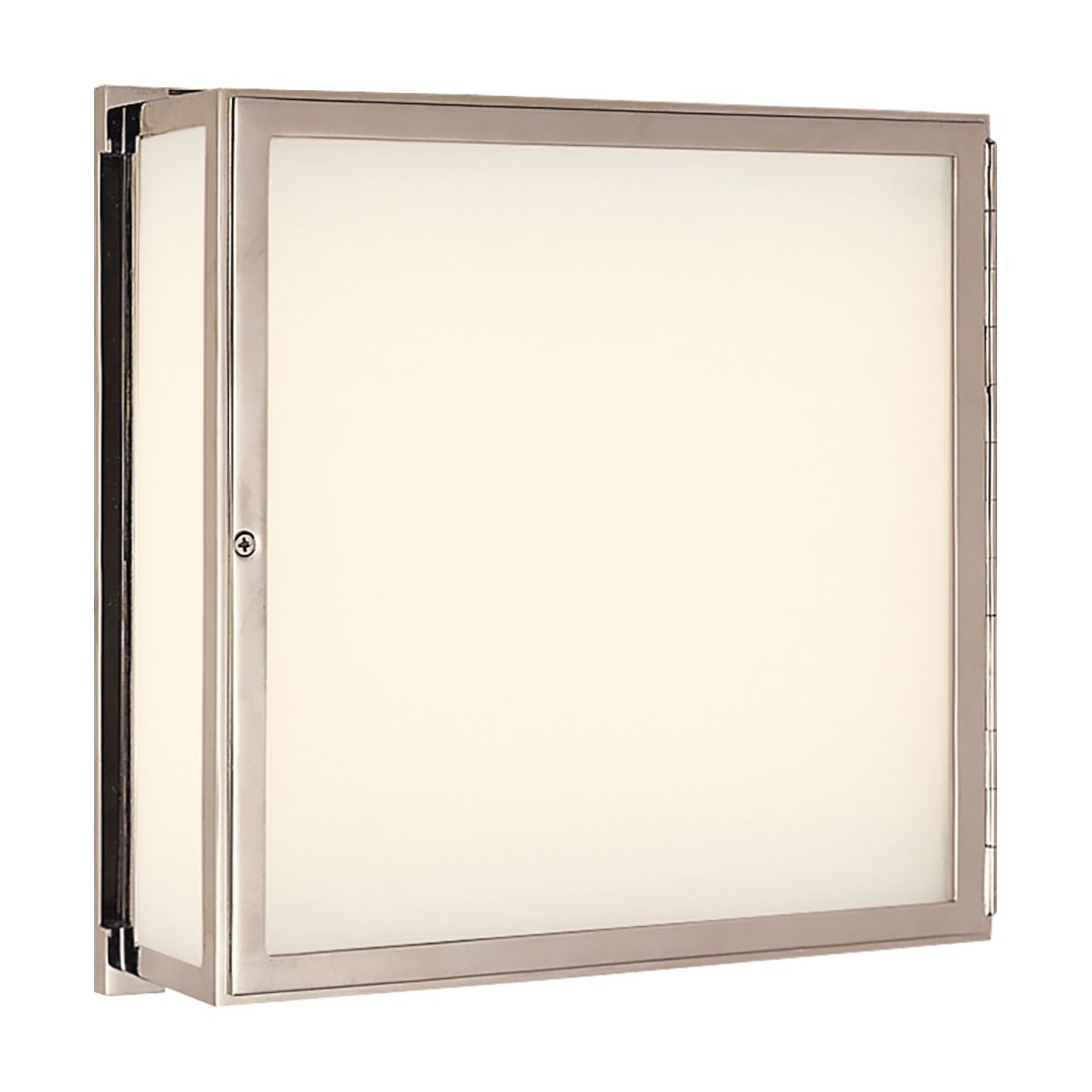 Mercer Square Box Light in Polished Nickel with White Glass main product photo