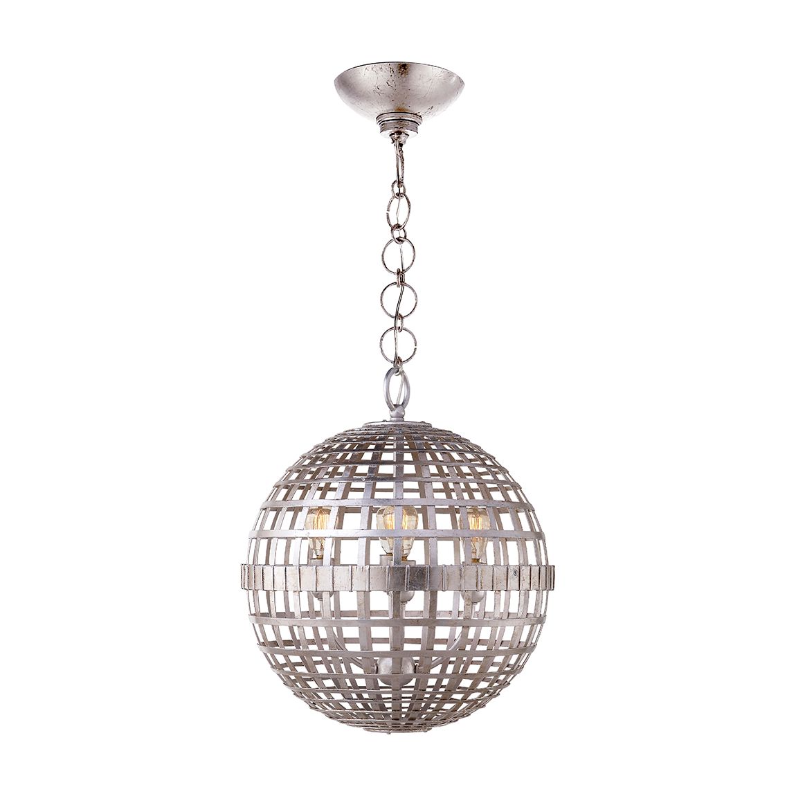 Mill Small Globe Lantern in Burnished Silver Leaf main product photo