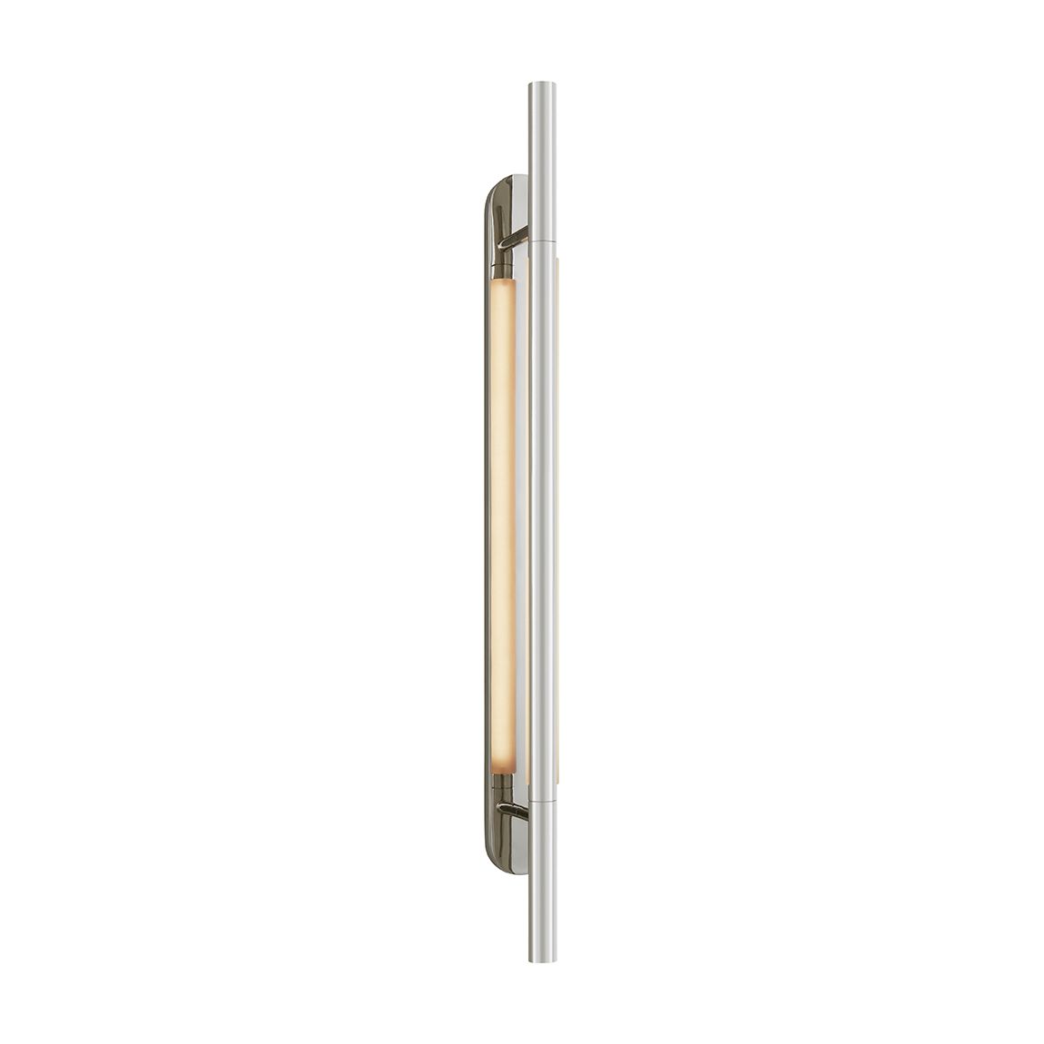 Rousseau Large Bracketed Sconce in Polished Nickel with Etched Crystal main product photo