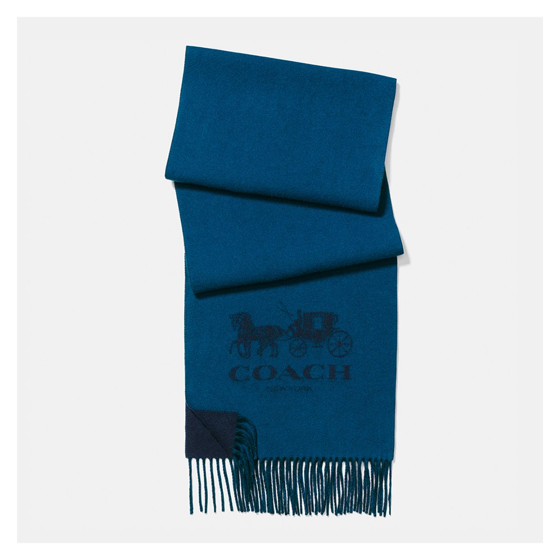 NAVY/DENIM Cashmere Bicolor Logo Scarf main product photo