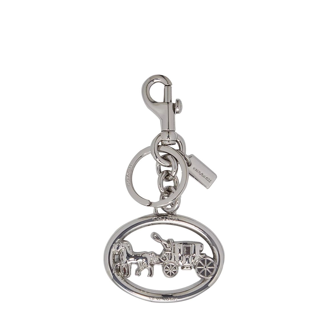 Silver Georgie Horse And Carriage Metal Bag Charm main product photo