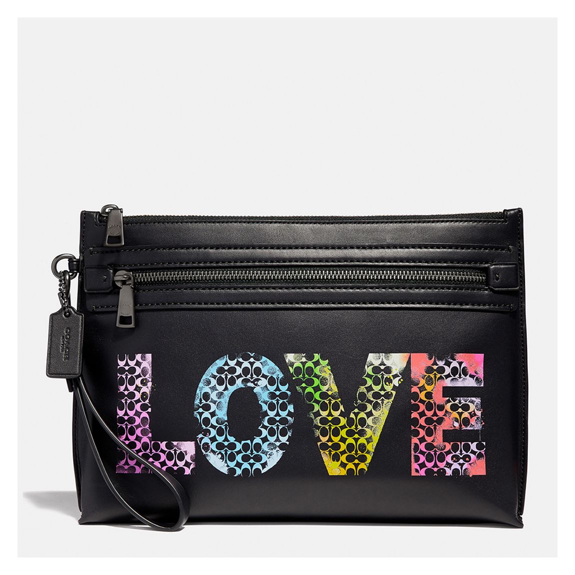 Black Academy Pouch Featuring Coach Graffiti main product photo