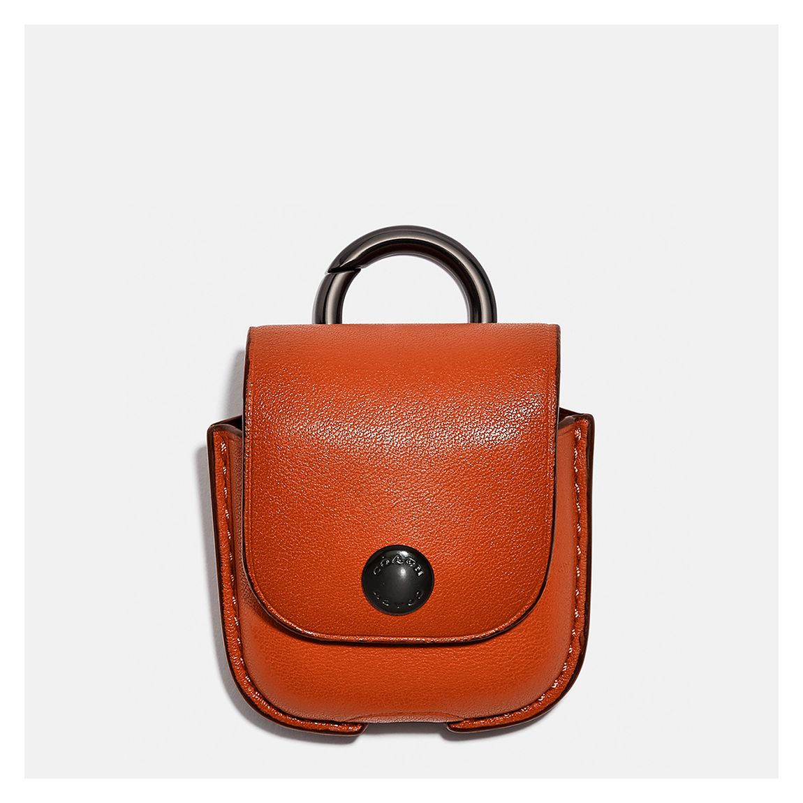 Spice Orange Wireless Earbud Case In Smooth Leather main product photo