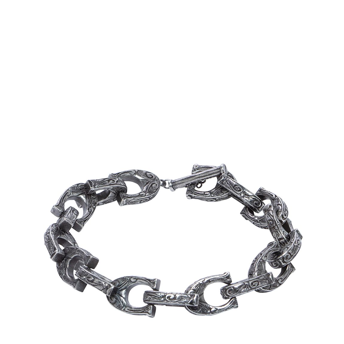 Silver Textured Signature Bracelet main product photo