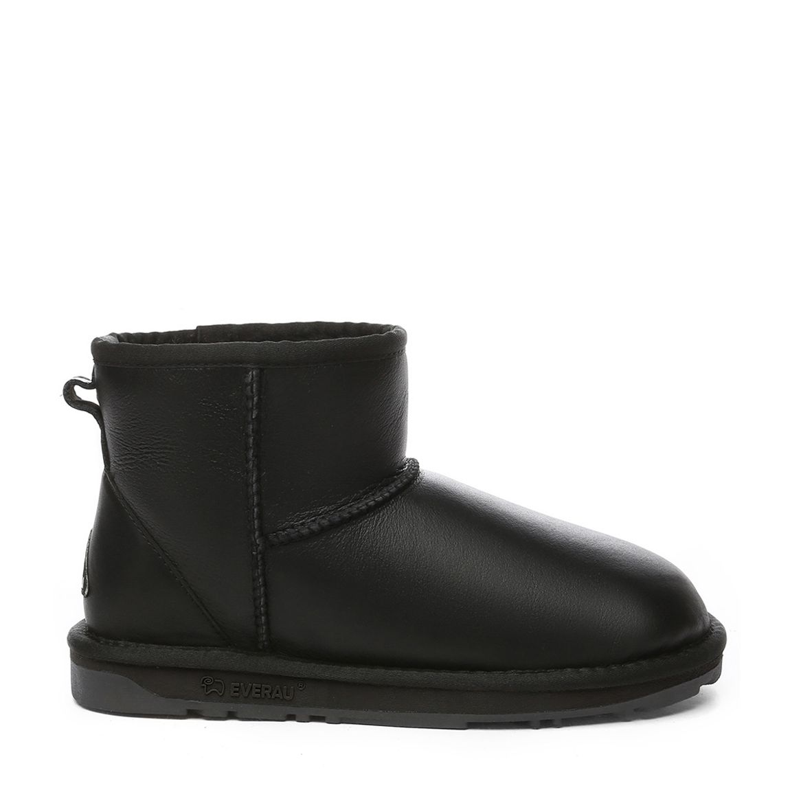 Women's Nappa Black Leather Mini Ankle Boots main product photo