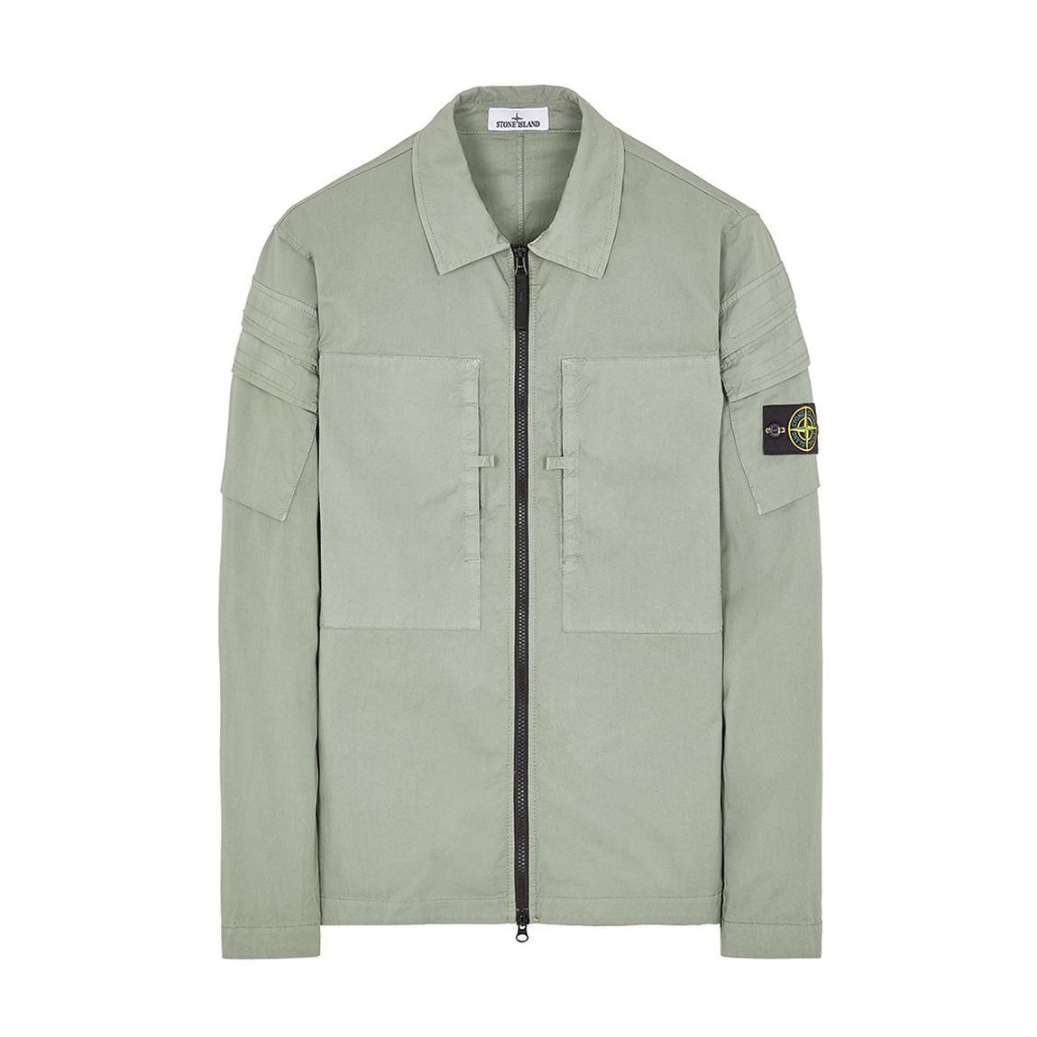 Sage Green Compass Patch Overshirt main product photo