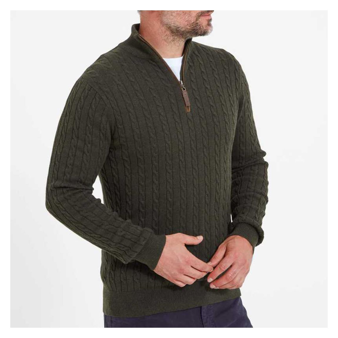 Green Cashmere Blend 1/4 Zip main product photo