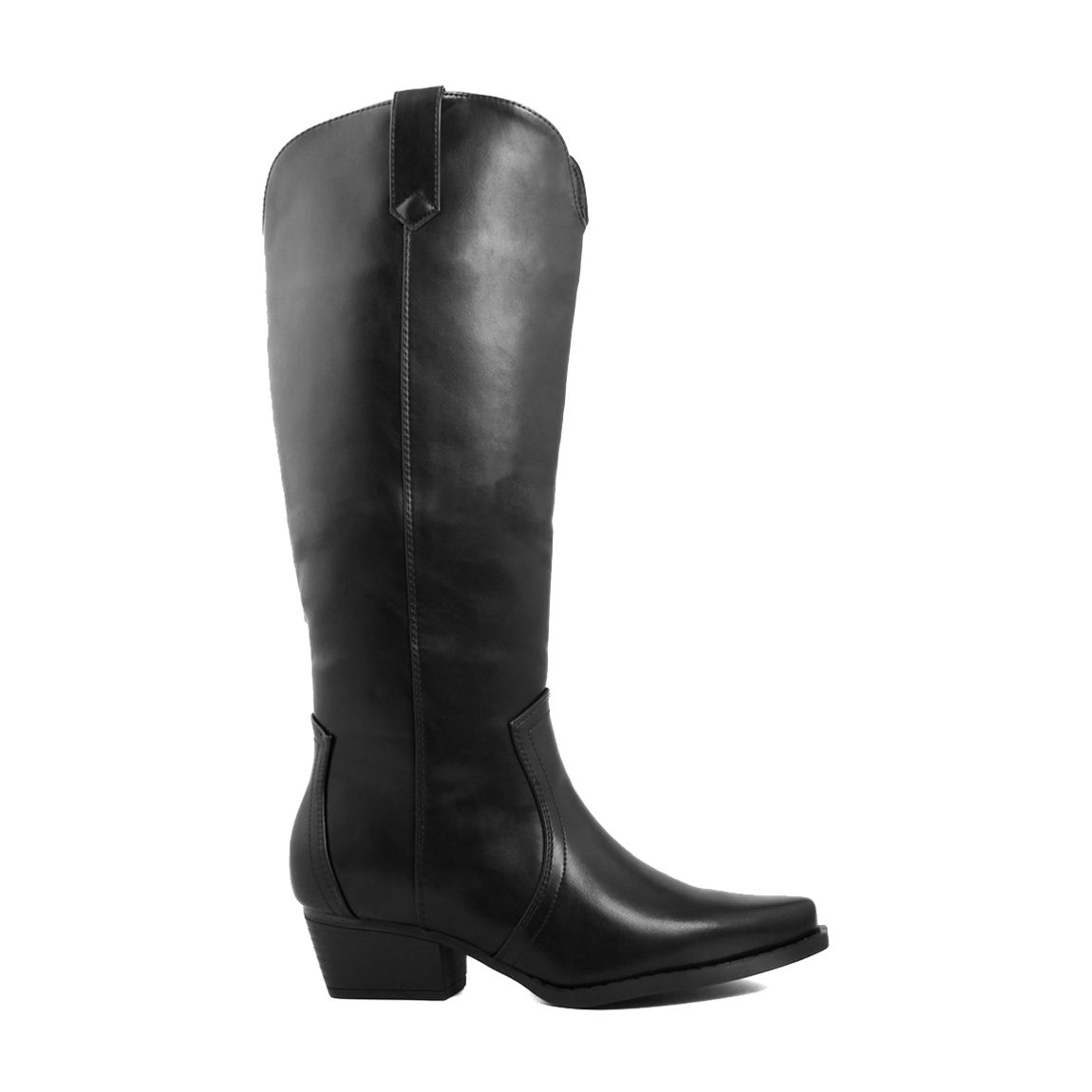 Black Leather Western Long Boots main product photo