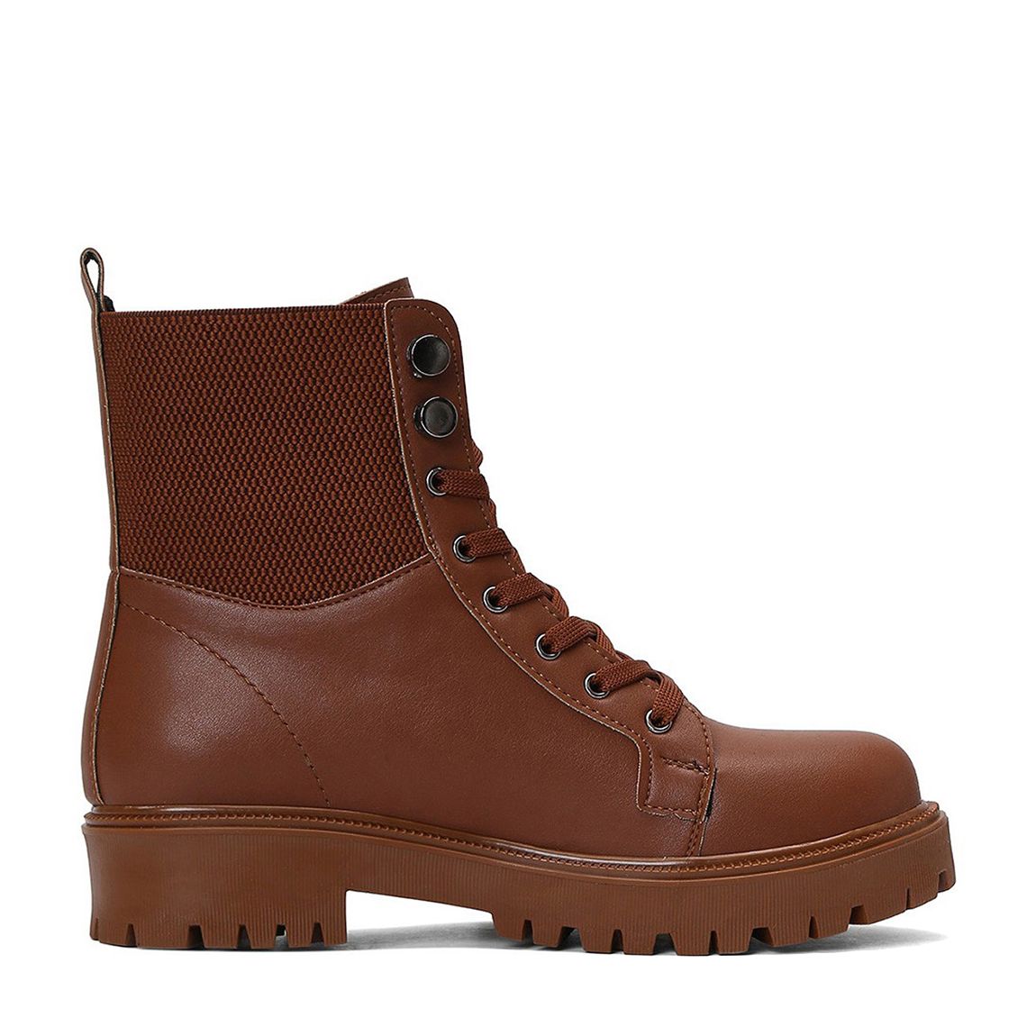 Dark Tan Leathe Chunky Ankle Boots main product photo