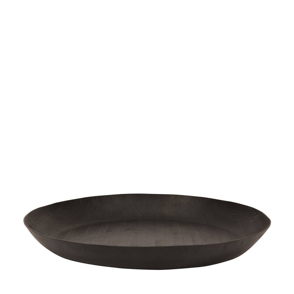 Herringbone Graphite Round Platter main product photo