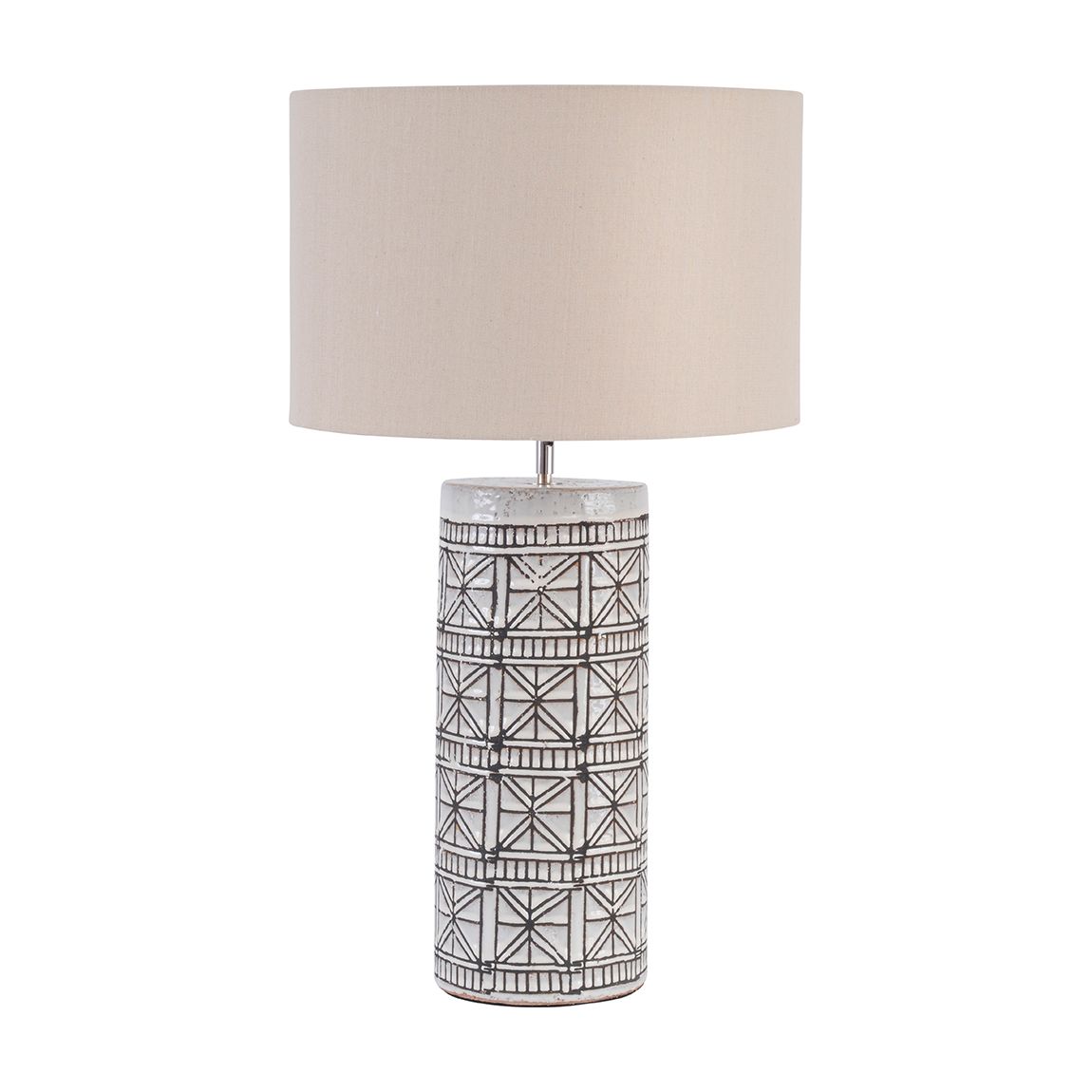 Brown Porcelain Table Lamp & Natural Shade main product photo