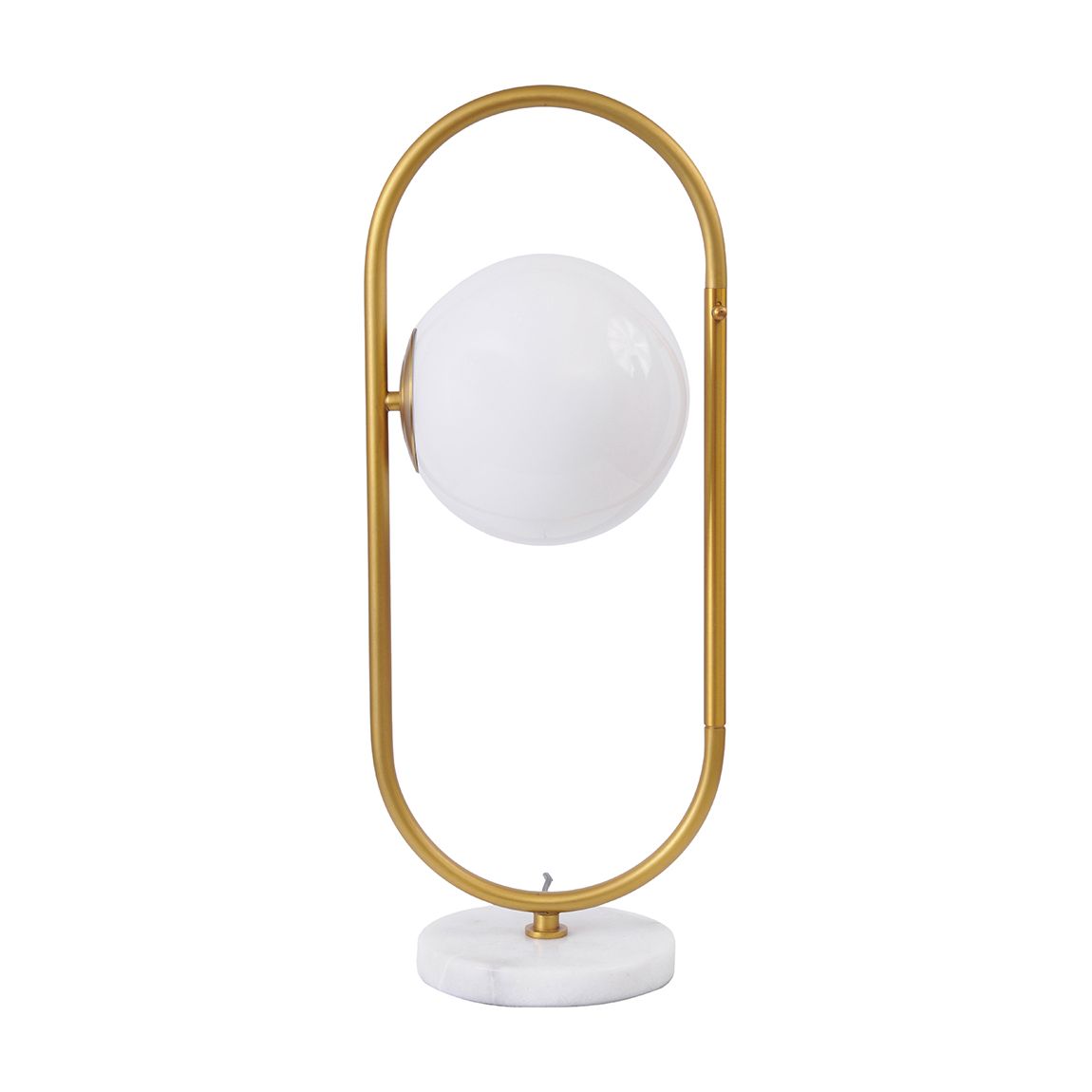Orbital Milk Glass, Brass and Marble Table Lamp main product photo