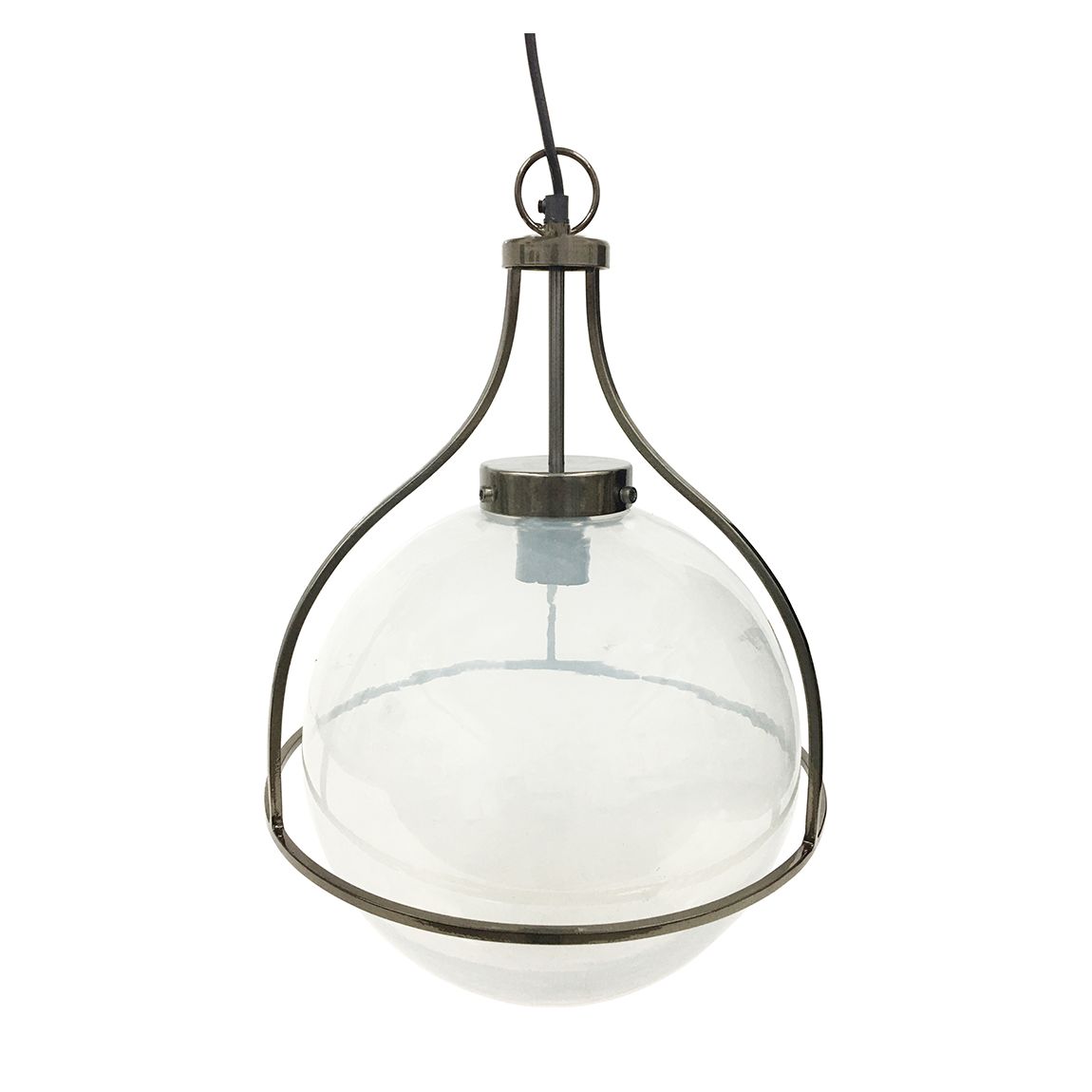 Jupiter Globe Pendant Met Black Nickel Finish, Clear main product photo