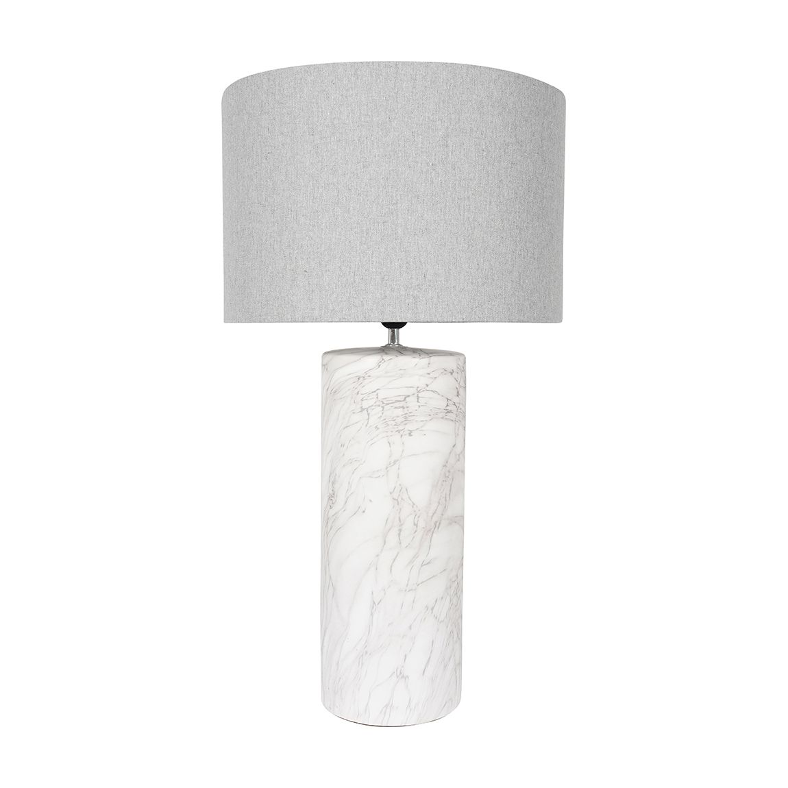 Marble Effect Table Lamp with Grey Drum main product photo