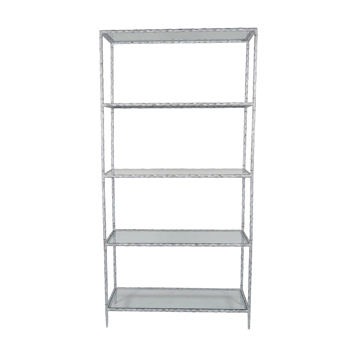 Patterdale Hand Forged Shelving Unit Table Chalk White with Glass Shelves main product photo