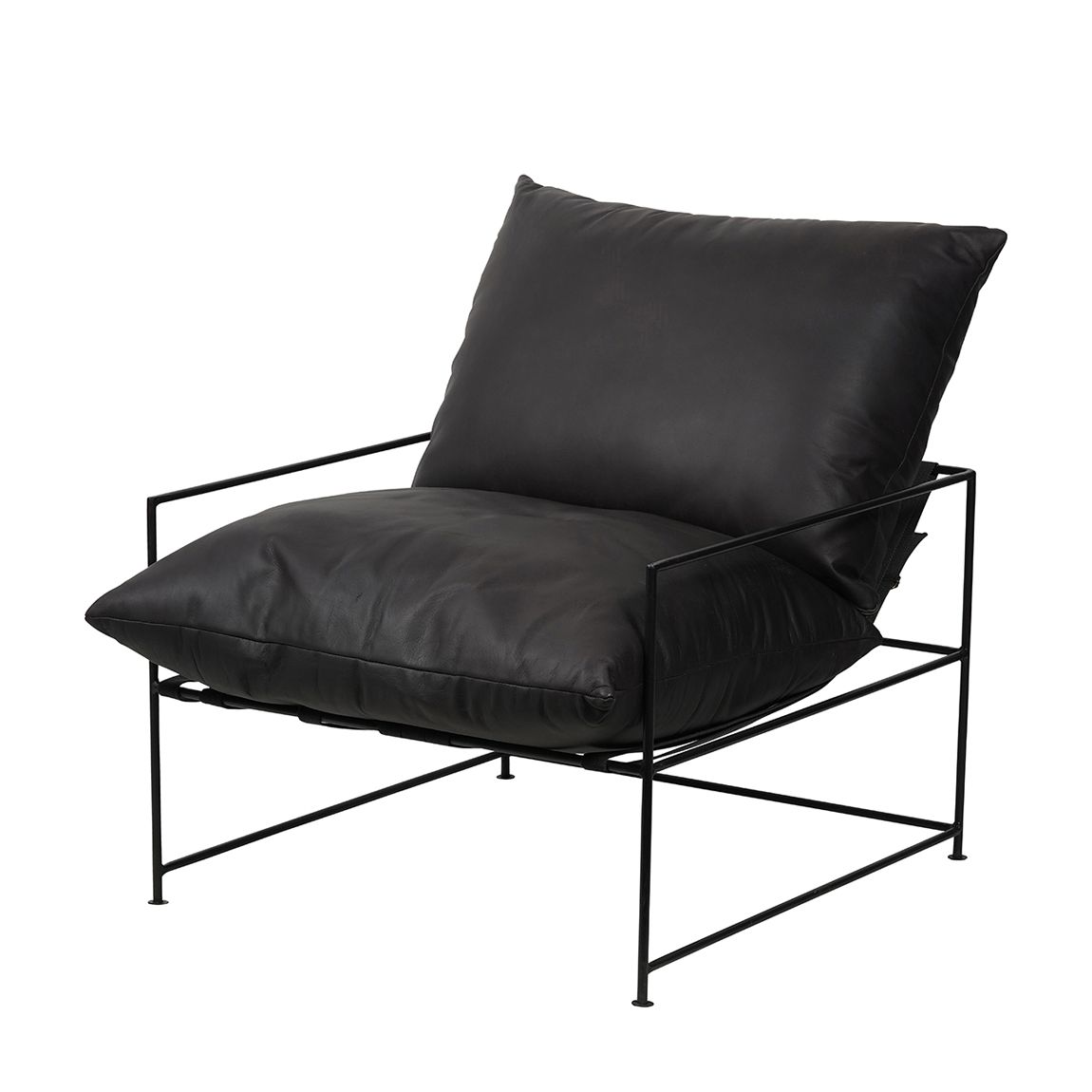 Kenton Leather Occasional Chair in Black Leather main product photo