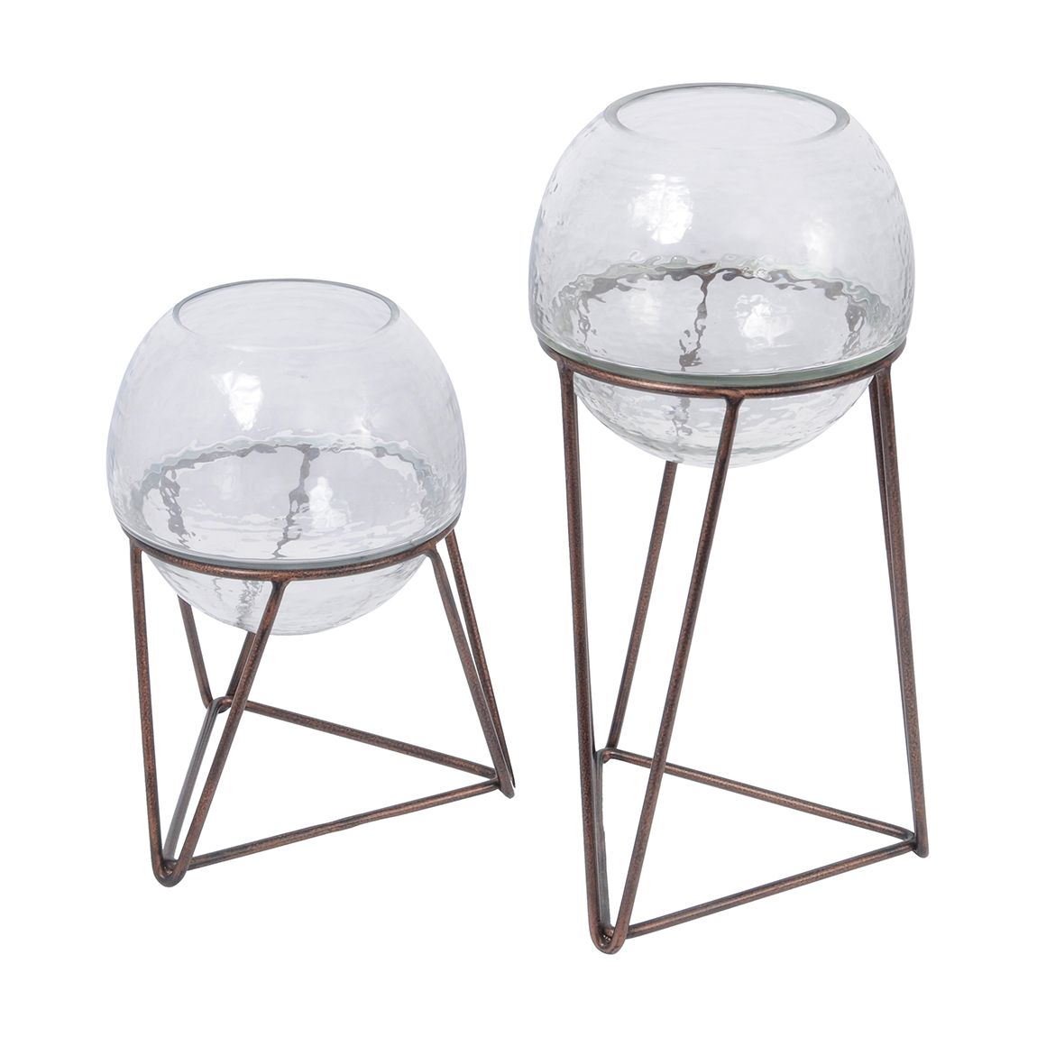 Bersa Small Table Fishbowl Planter with Aged Copper Base main product photo