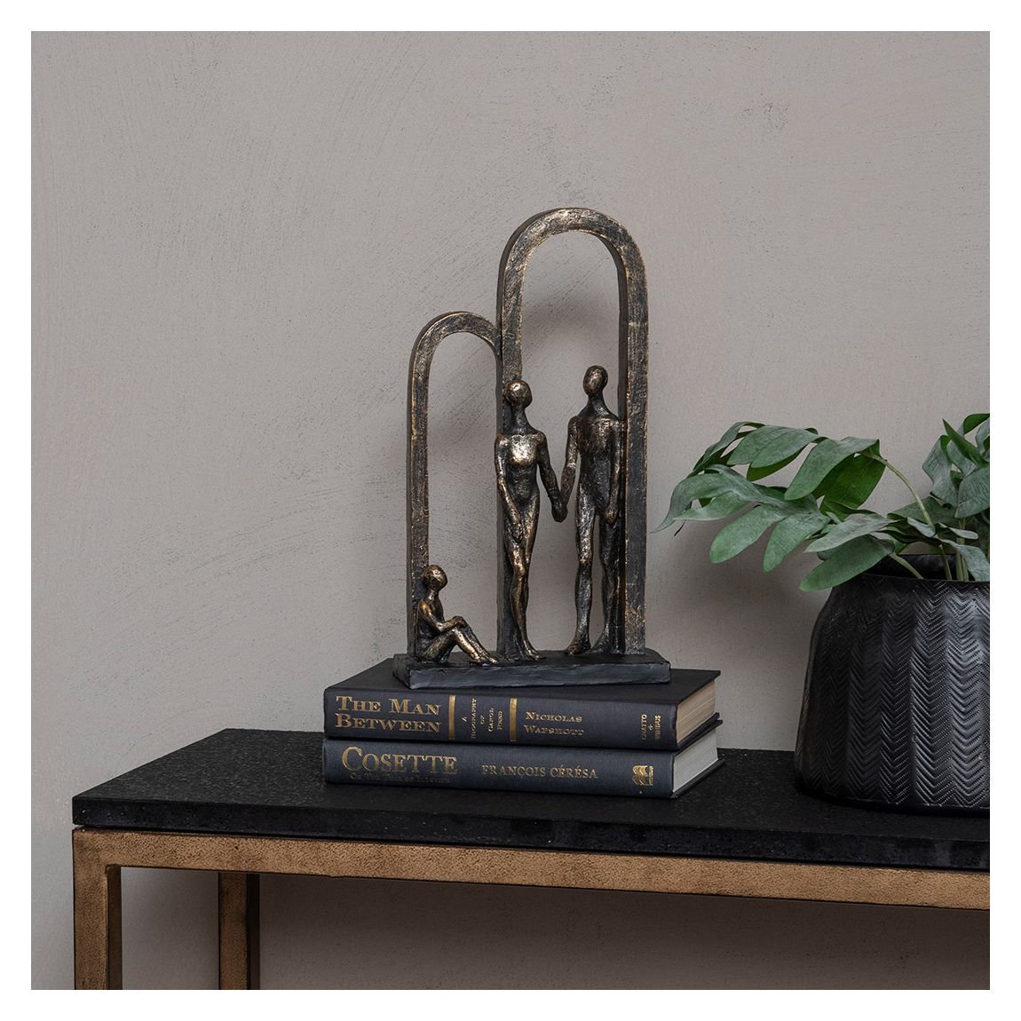 Antique Bronze Family in Arches Sculpture Small main product photo
