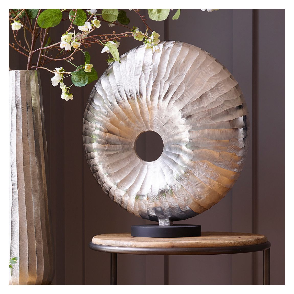 Ripples Silver Abstract Shell Sculpture main product photo