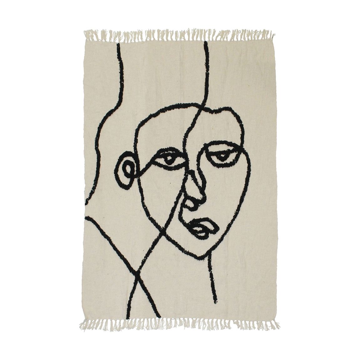 Linework Face Cotton Throw main product photo