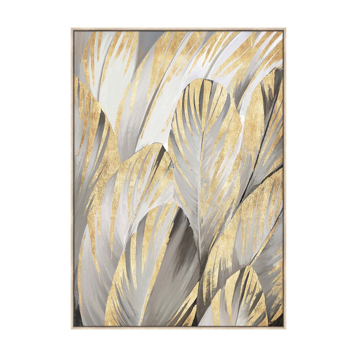 Grey Feather Foiled Framed Canvas main product photo