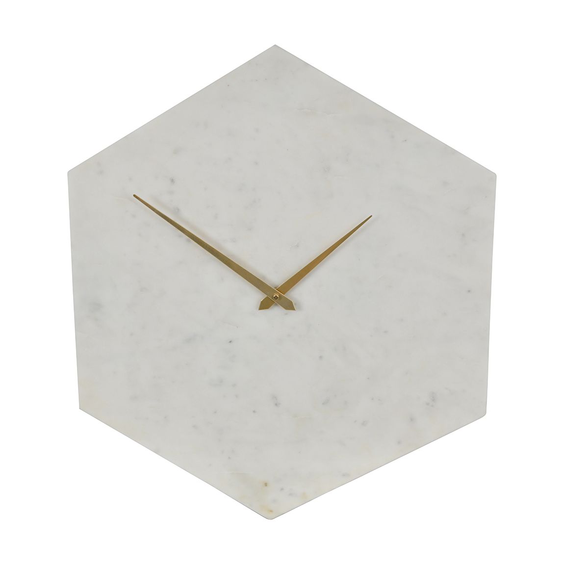 Hexagonal Natural White Marble Wall Clock main product photo