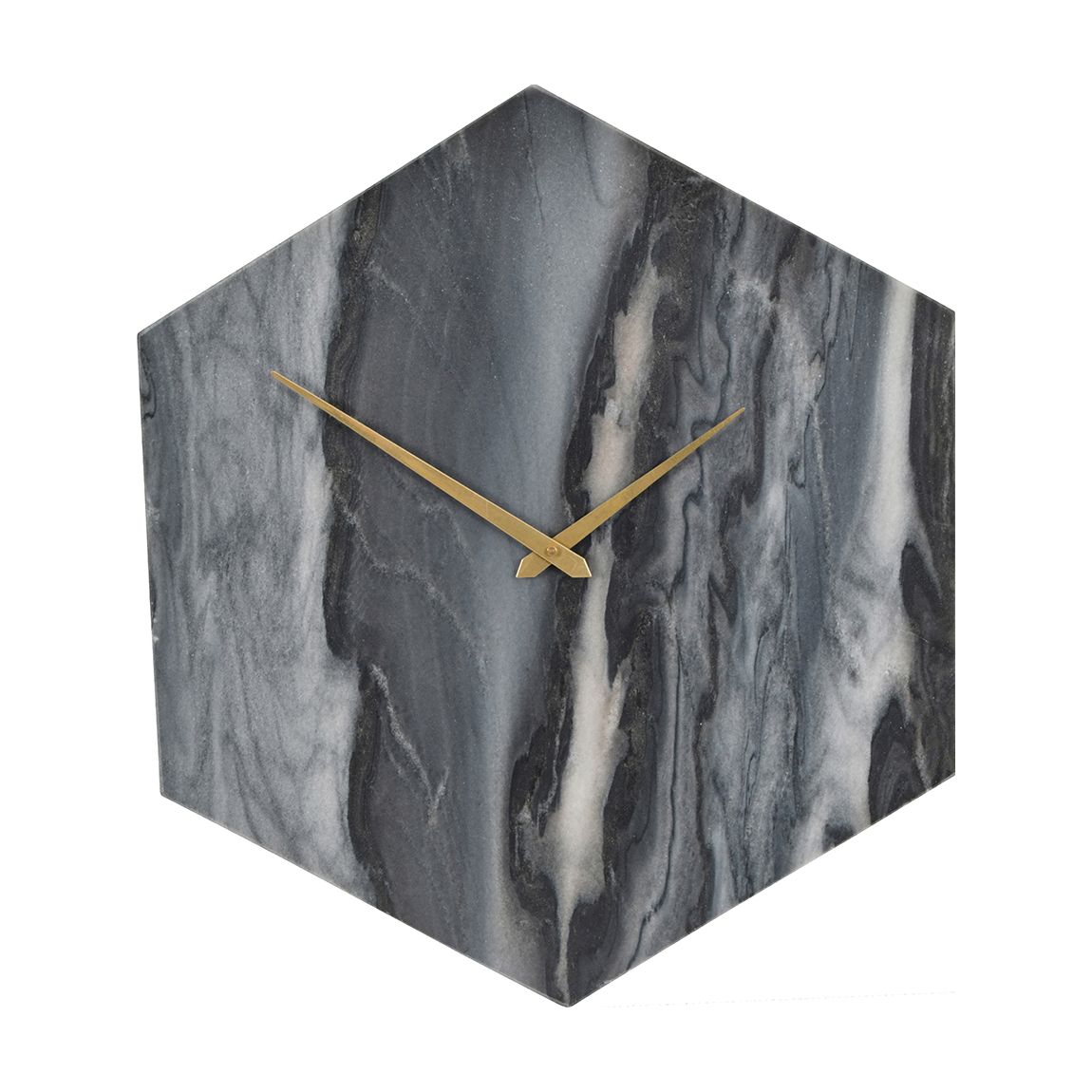 Hexagonal Natural Grey Marble Wall Clock main product photo