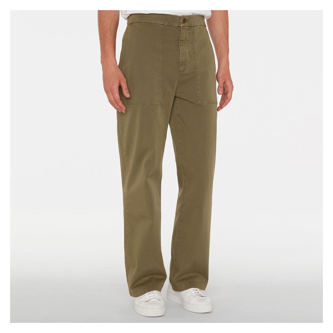 Khaki Utility Cooper Cotton Blend Trousers main product photo