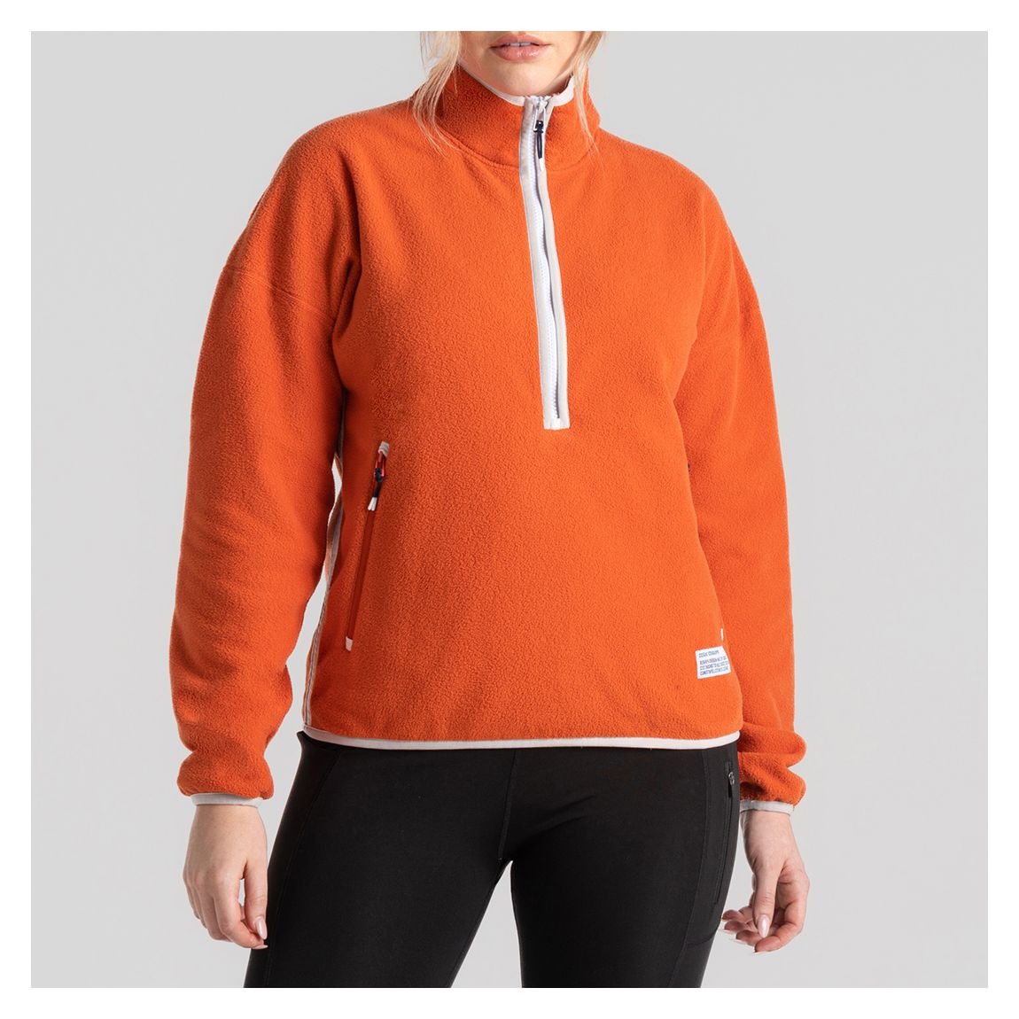 Orange CO2 Renu Half Zip Fleece main product photo