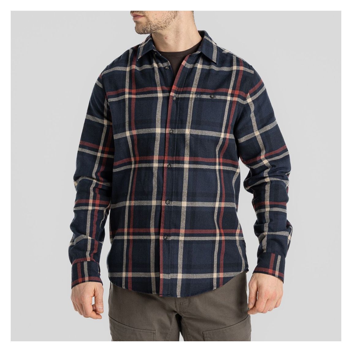 Navy Wald Check Long Sleeved Shirt main product photo