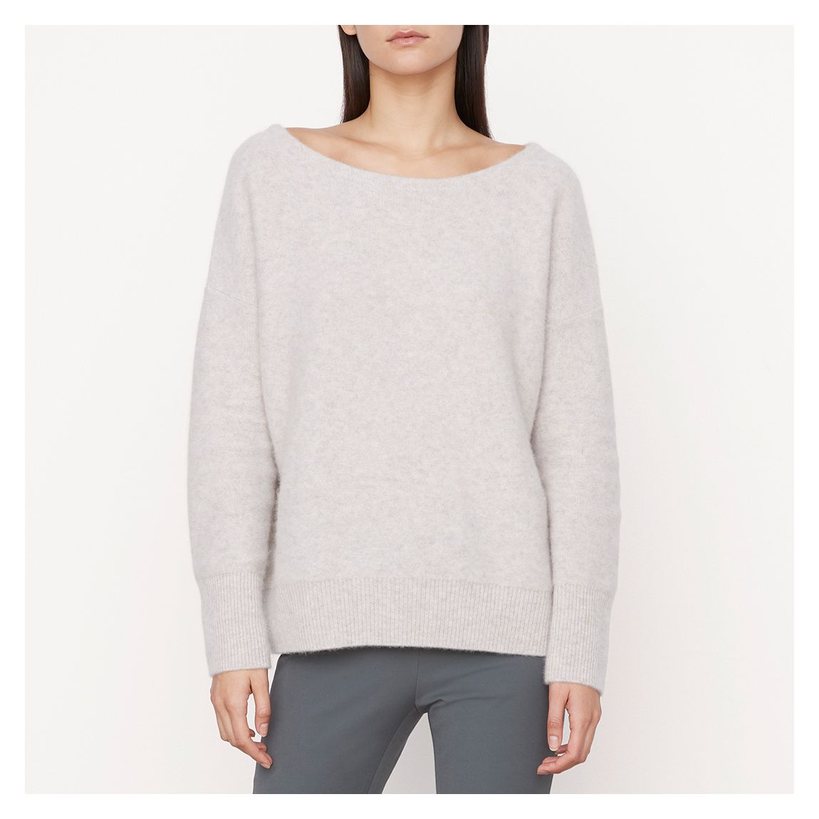 Grey Banded Boat Sweater main product photo