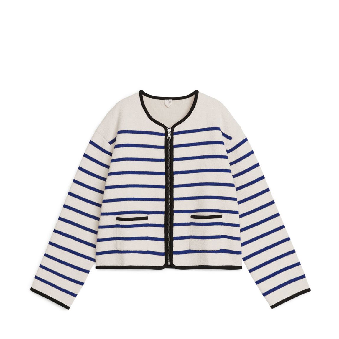 White and Navy Cardigan main product photo