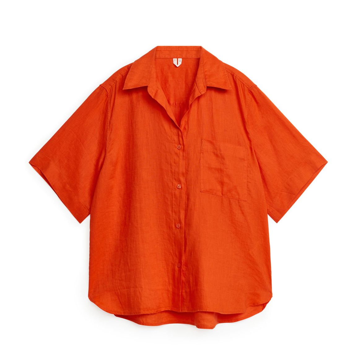 Orange Linen Resort Shirt main product photo