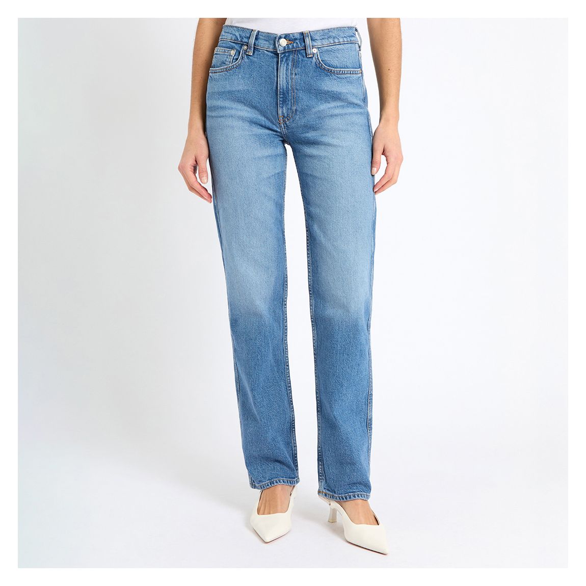 Mid Blue Straight Leg Jeans main product photo
