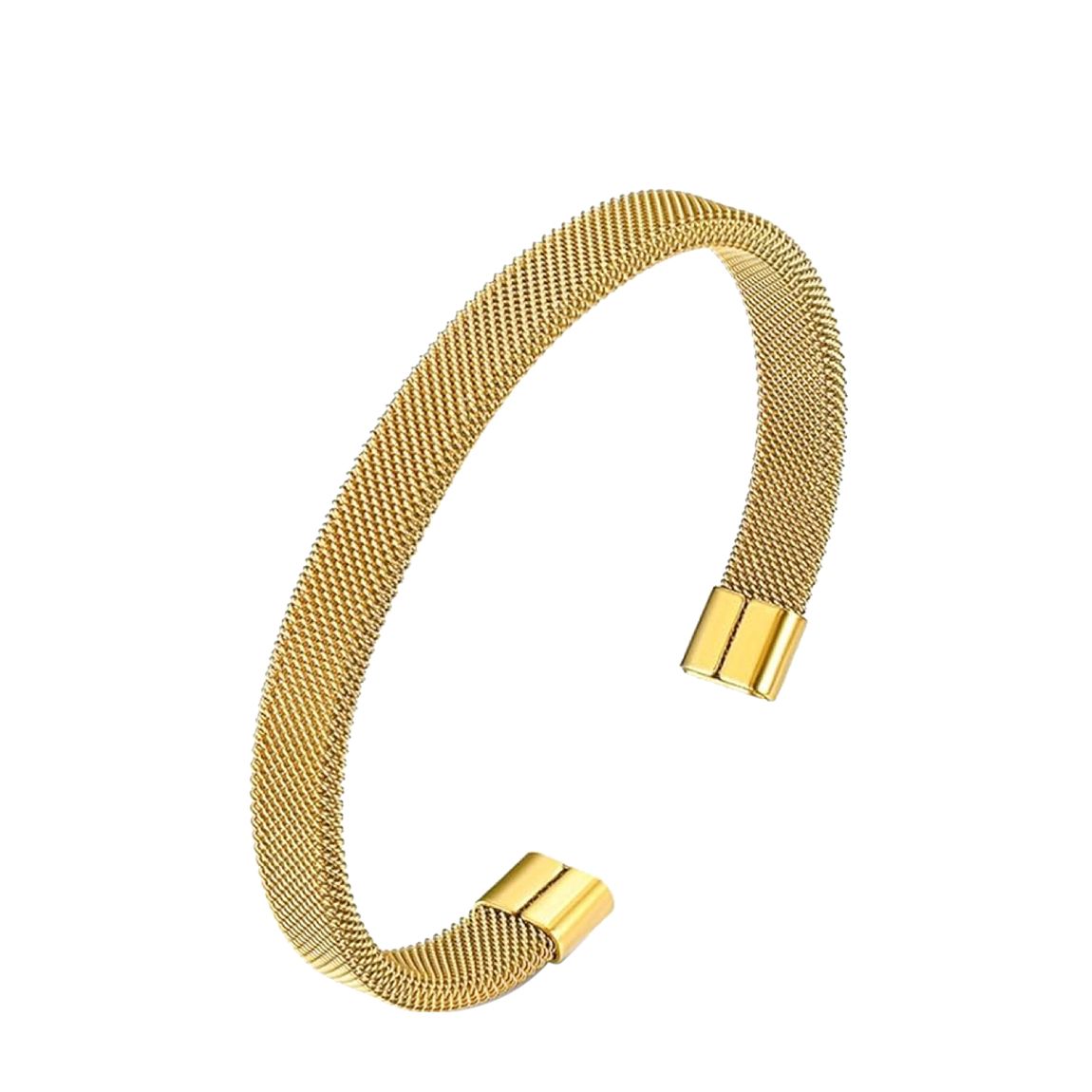 18K Gold Mesh Cuff Bangle main product photo