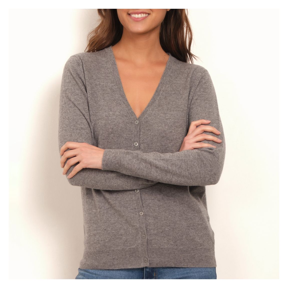 Grey Cashmere Cardigan main product photo