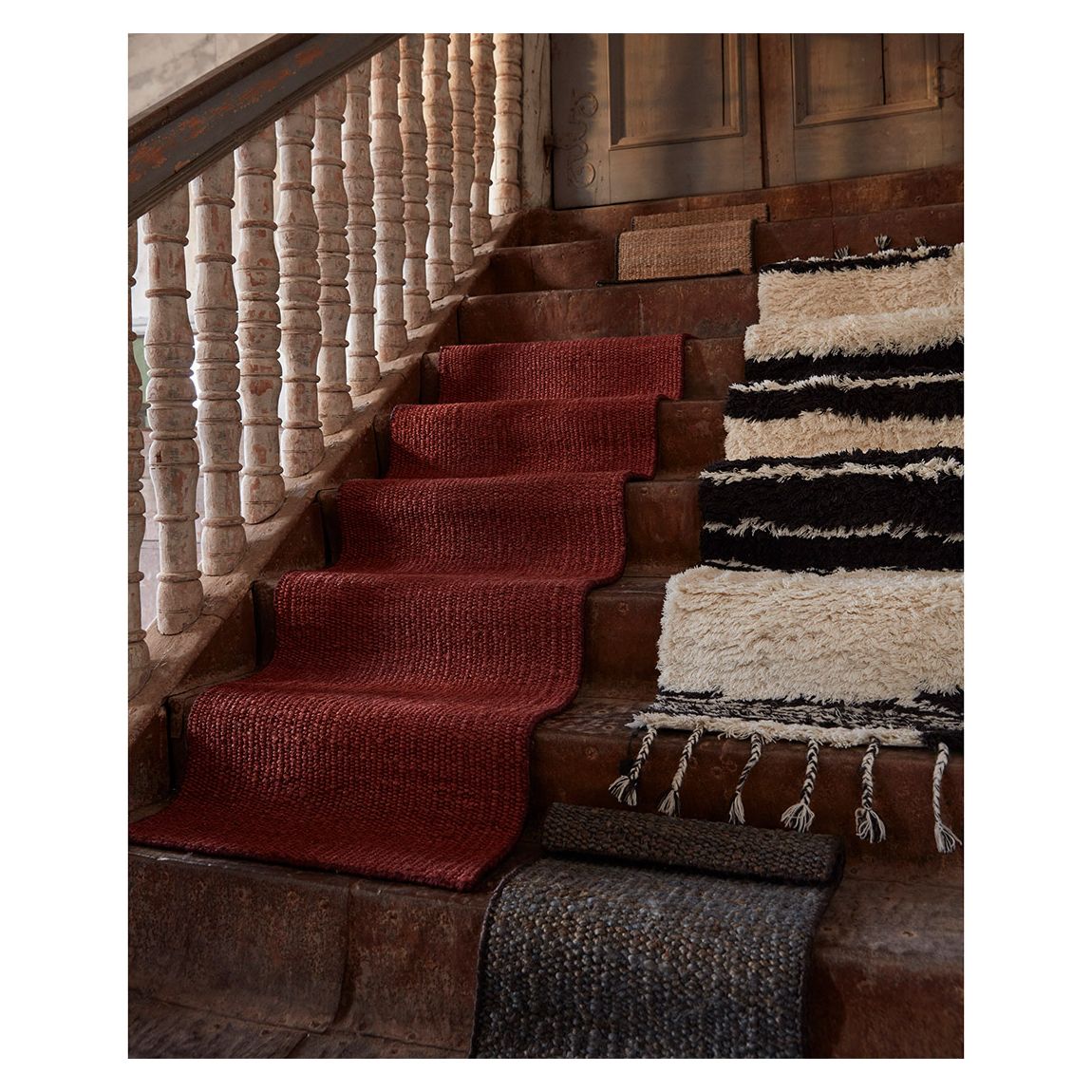 Lined Hemp Rug Ash rose/Andorra 80x250cm main product photo