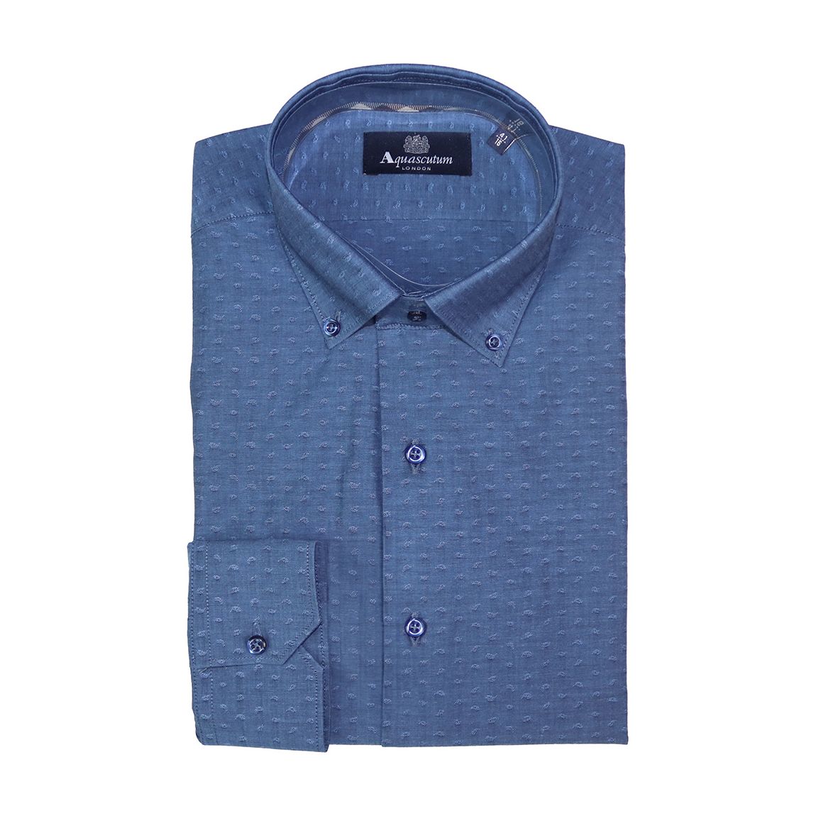 Dark Blue Button Down Long Sleeve Cotton Shirt main product photo