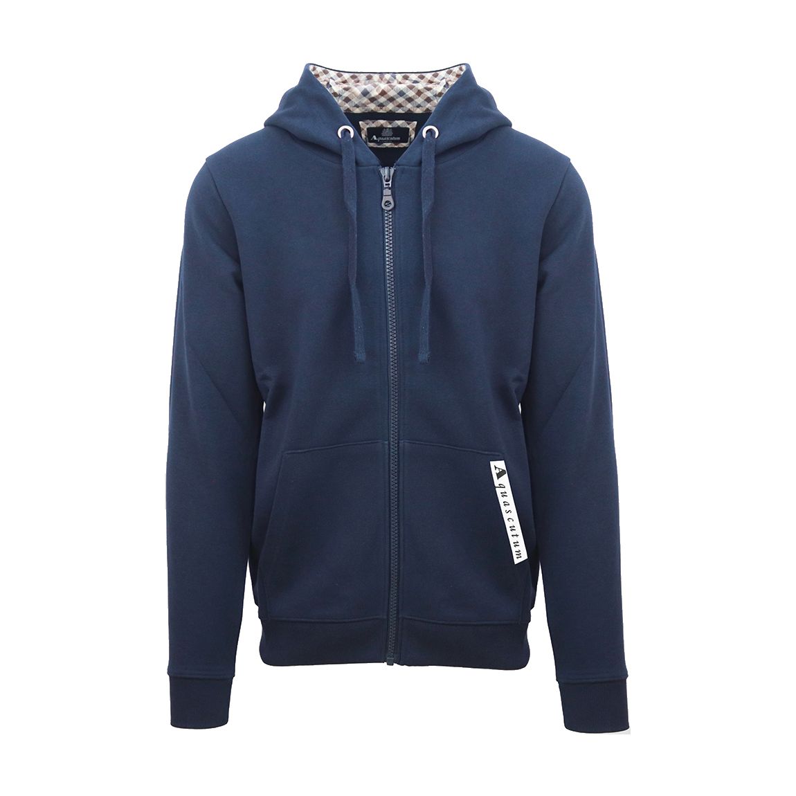 Navy Zip Up Cotton Hoodie main product photo