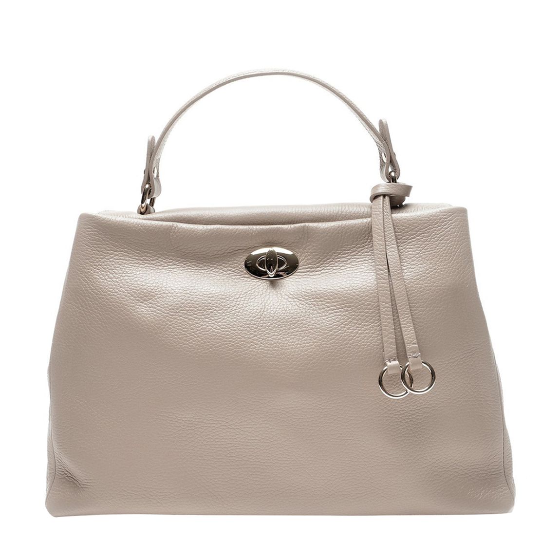 Grey Italian Leather Handbag main product photo