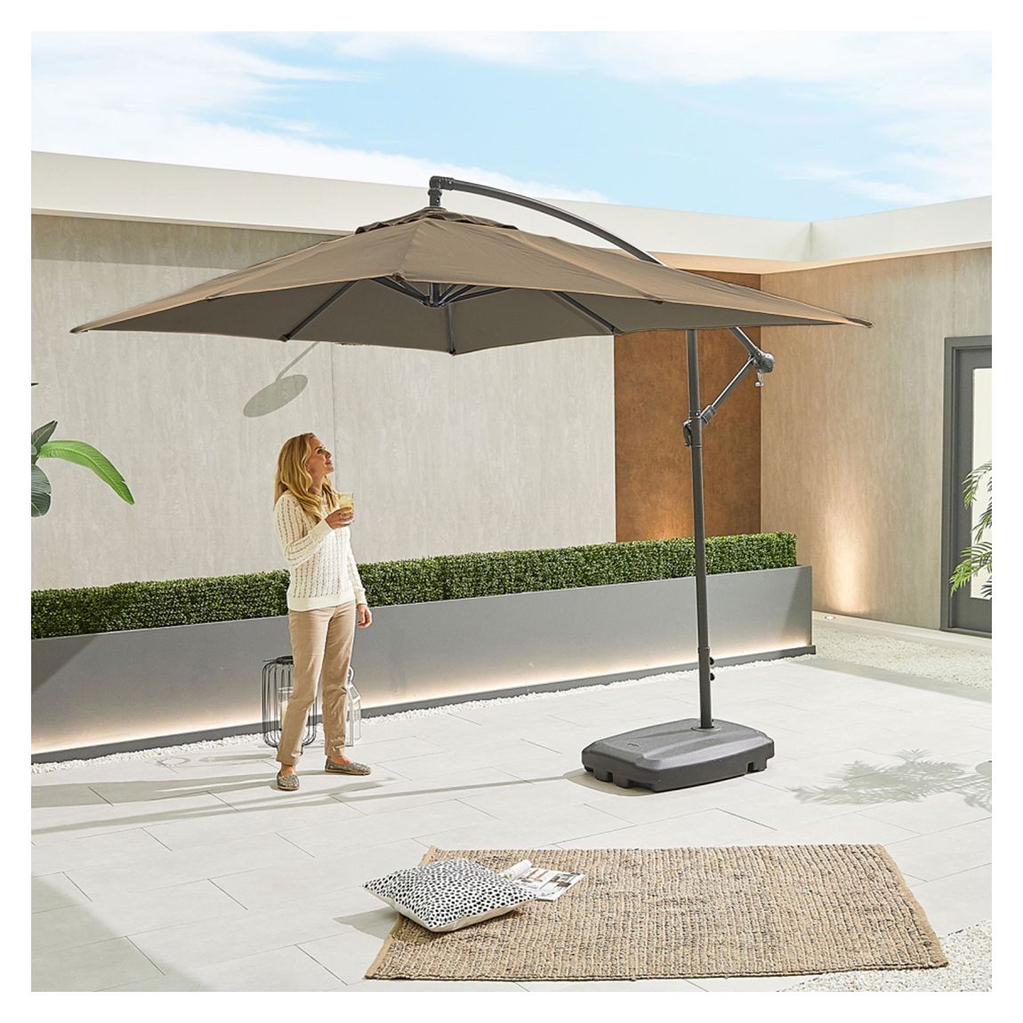 Barbados Cantilever Parasol - 3m x 2m Rectangular - Taupe main product photo